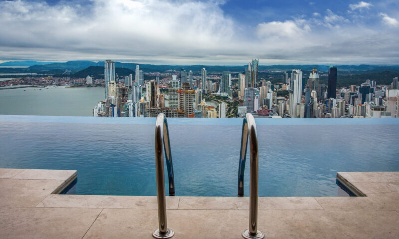 Swimming,Pool,View,Of,The,Modern,Skyline,Of,Panama,City