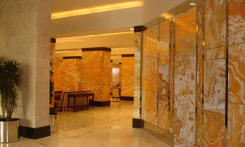 Marmonil Alabster -Polished-Egyptian- Column -Intercontinental Abu Dhabi- Cladding 2