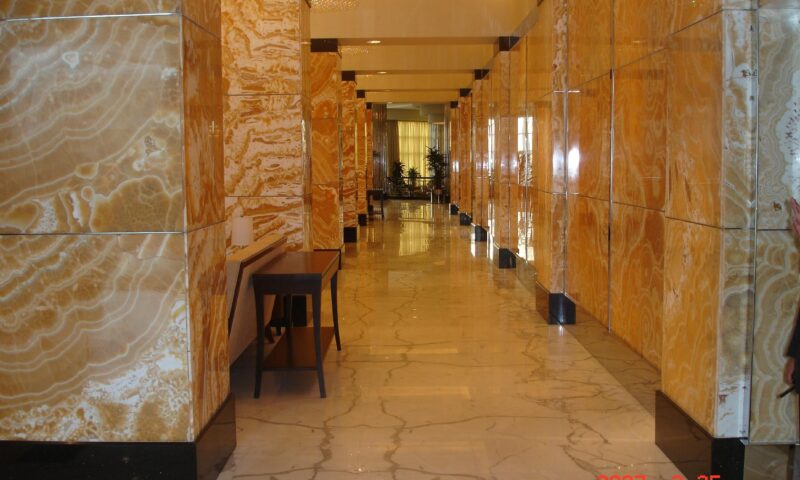 Marmonil Alabster -Polished-Egyptian- Column -Intercontinental Abu Dhabi- Cladding 3