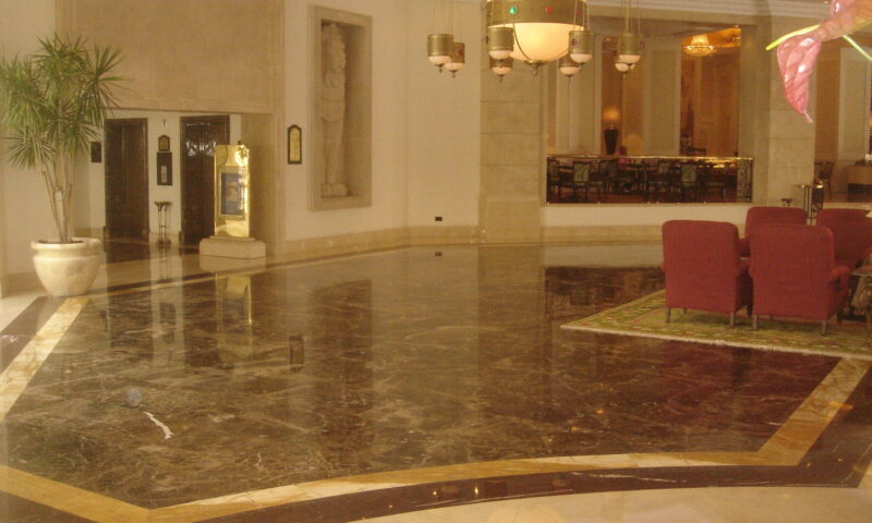 Marmonil Emperador & Galala -Polishe-CTS -JW Marriott Hotel-Floor & Waterjet